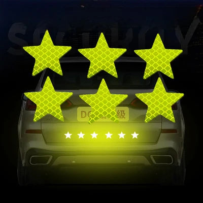 10pcs Car Bumper Reflective Stickers Reflective Warning Strip Tape Secure Reflector Stickers Decals Safety Warning 3*8CM
