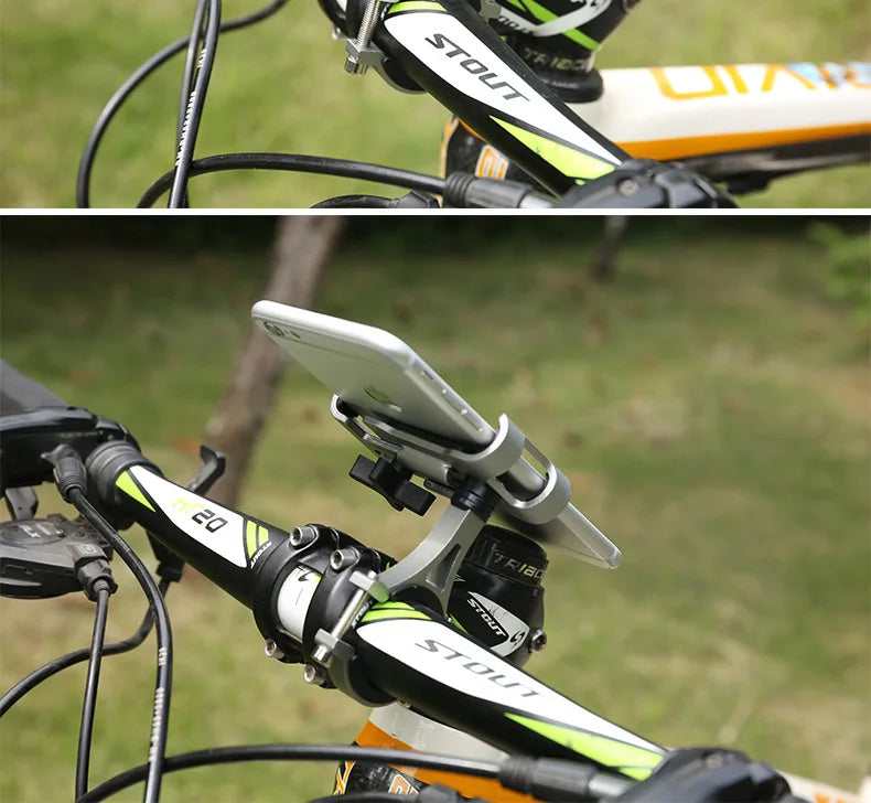 Aluminum Alloy Mobile Phone Holder MTB Bicycle Metal Cellphone Stand Shock-proof Fixed Navigation Bracket Bike Moto Accessories