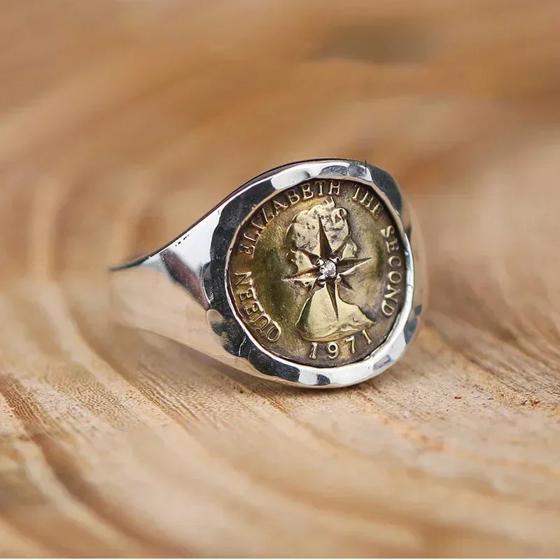 Punk Excalibur Open Ring Vintage Medieval Templar Shield Ring Men's Domineering Cool Trend Jewelry Gift