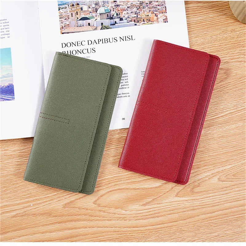PU Leather Long Women Thin Wallets Large Capacity Female Coin Purses Hasp Clutch ID Credit Multi-Card Holder Money Bag Clip