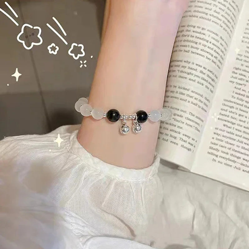 Charm Pink Crystal Beads Bow Pendant Bracelet Women Girls Sweet Cute Star Flowers Tassel Fashion Bracelet Party  Girl