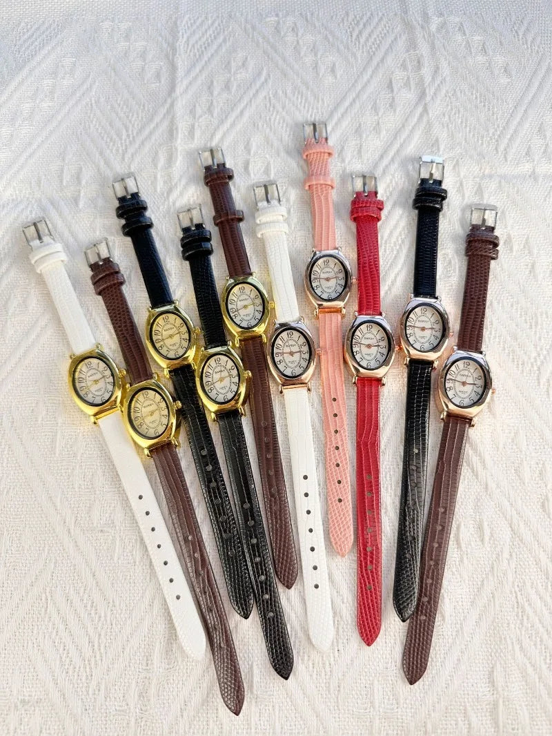 Fashion Oval Dial Women Watches Luxury Leather Strap Retro Ladies Quartz Watch Dropshipping Reloj De Mujer 시계 여성