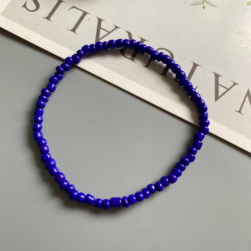 White Anklet for Women Colorful Fashion Girl Tiny Seed Beads Foot Bracelet Yellow Bohemian Anklet Gift Jewelry