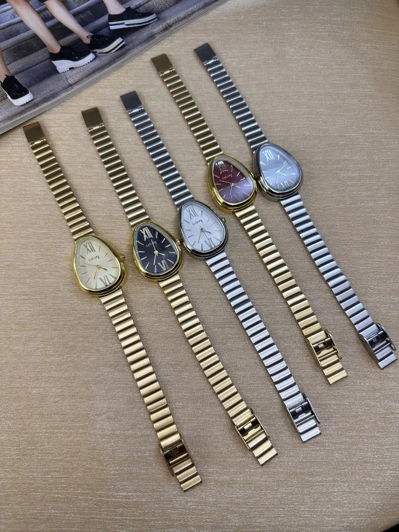 Famous Brand Ladies Watches Snake Head Watch Women Luxury Gift Quartz Wristwatches Fashion Steel Strap Clock Dropshipping