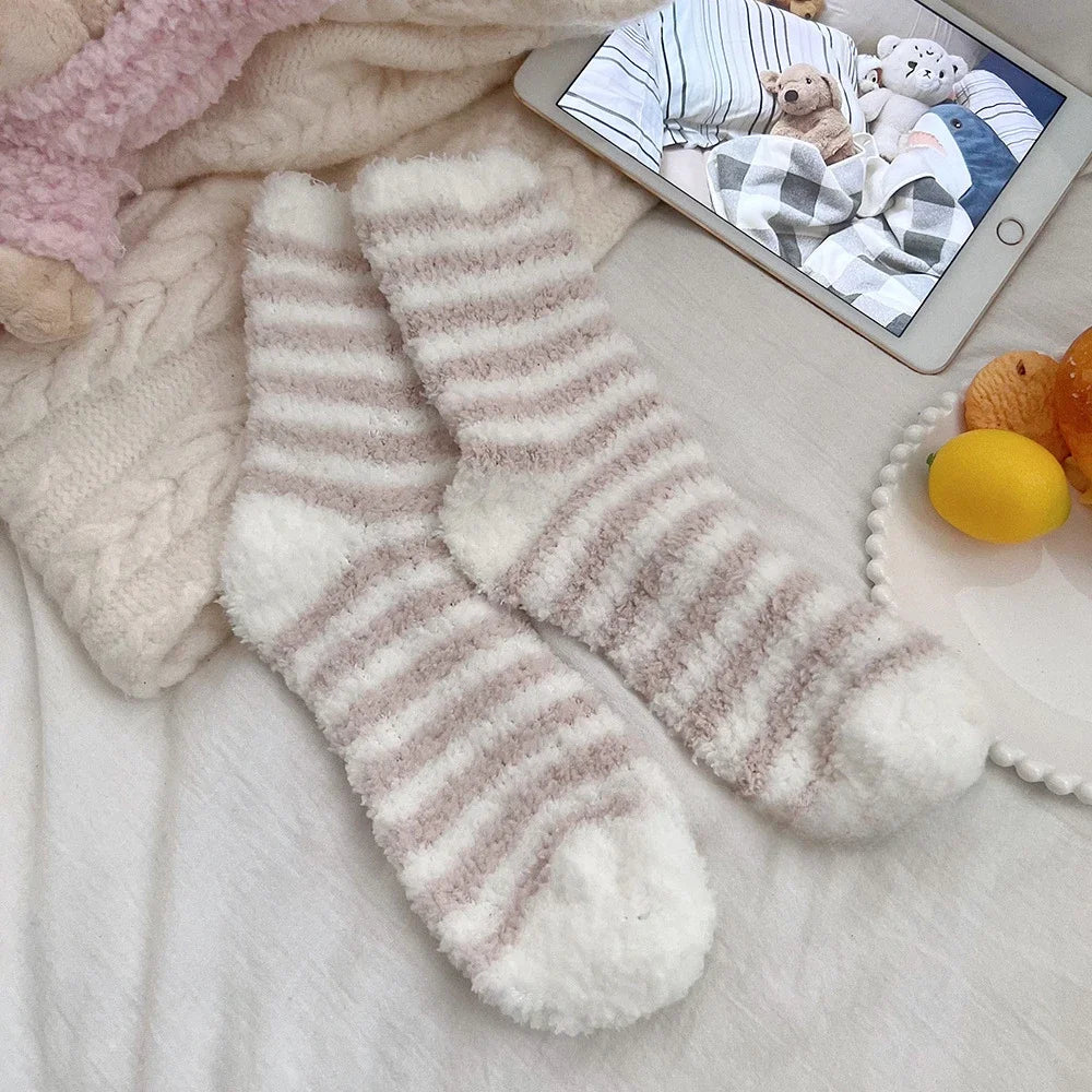 Women Fluffy Socks Thick Coral Velvet Winter Warm Home Indoor Floor Terry Towel Fuzzy Sock Woman Calcetines
