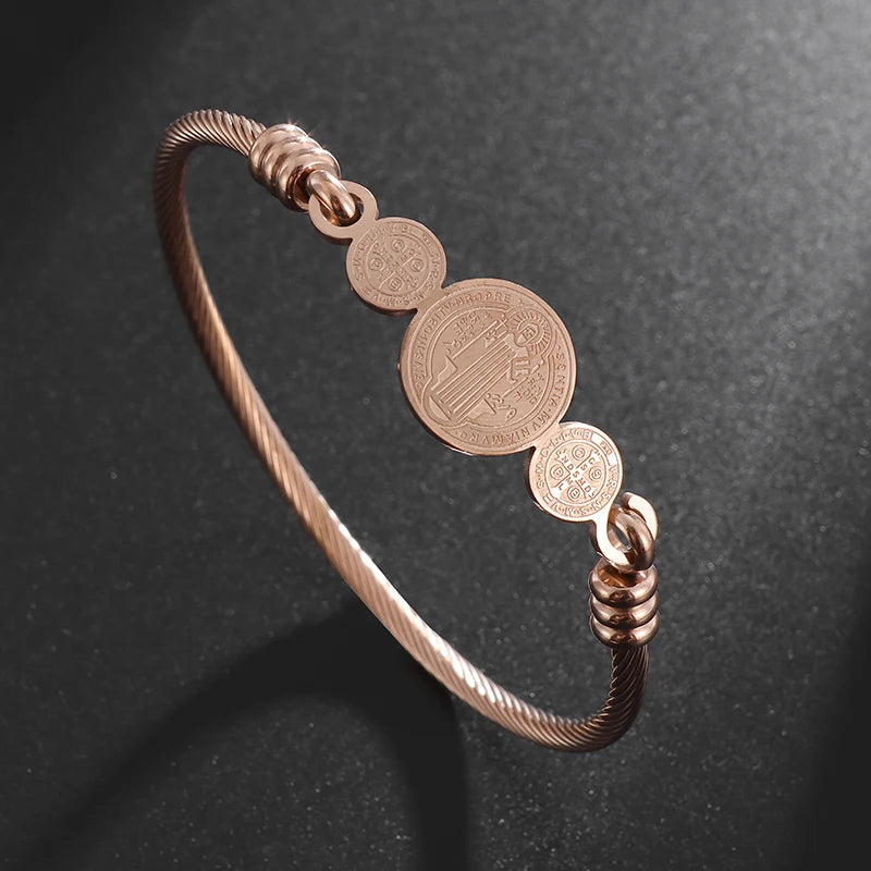 Creative Design Cutlery Knife Fork Men Bangles Women Stainless Steel Friendship Arm Cuff Open Bracelet Fun Trend Jewelry