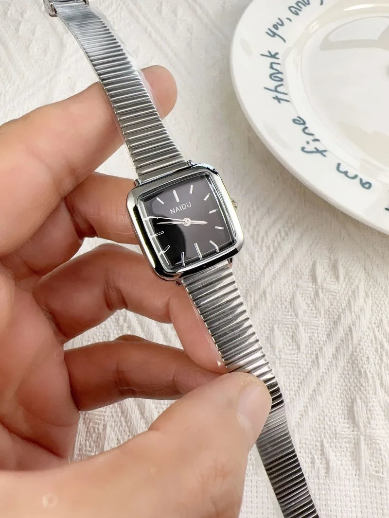 Retro Steel Strap Watch for Women Luxury Gift Square Quartz Watch Students Casual Ladies Wristwatch Dropshipping Reloj Mujer