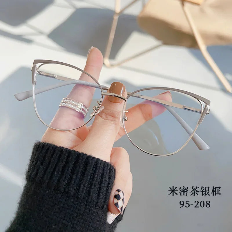 New Brand Design Retro Lady Cat Eye Glasses Frame Fashion Anti Blue Light Eyeglasses Computer Goggles Women Reading Glasses Men