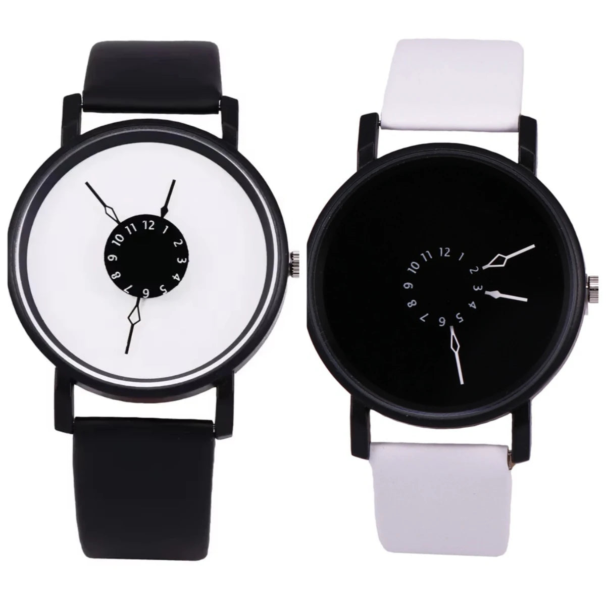 Couple Casual Quartz Watches Leather Band Strap Watch Analog Wrist Watch for Women Men Creative Digital Dial Clock Reloj Mujer