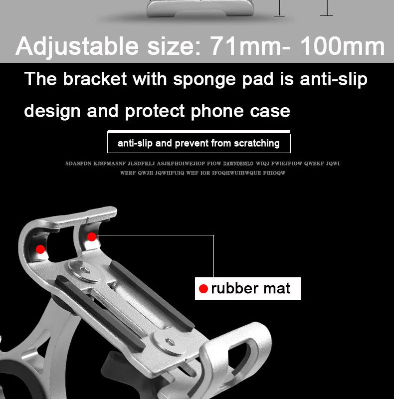 Aluminum Alloy Mobile Phone Holder MTB Bicycle Metal Cellphone Stand Shock-proof Fixed Navigation Bracket Bike Moto Accessories