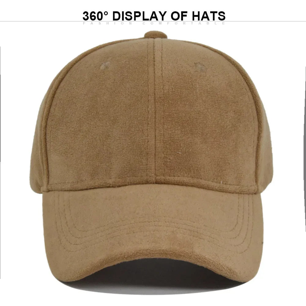 Solid Suede Retro Unisex Cap Casual Plain Baseball Cap Adjustable Snapback Hats For Women Men Hip Hop Cap Street Dad Hat