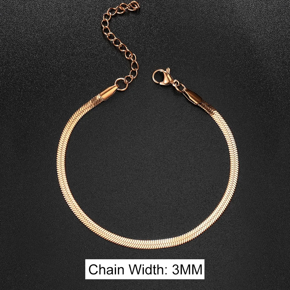 Men's Bracelet Homme Stainless Steel Blade Chain Bracelet for Men Snake Chain Couple Bracelets Valentines Gift Jewelry Wholesale