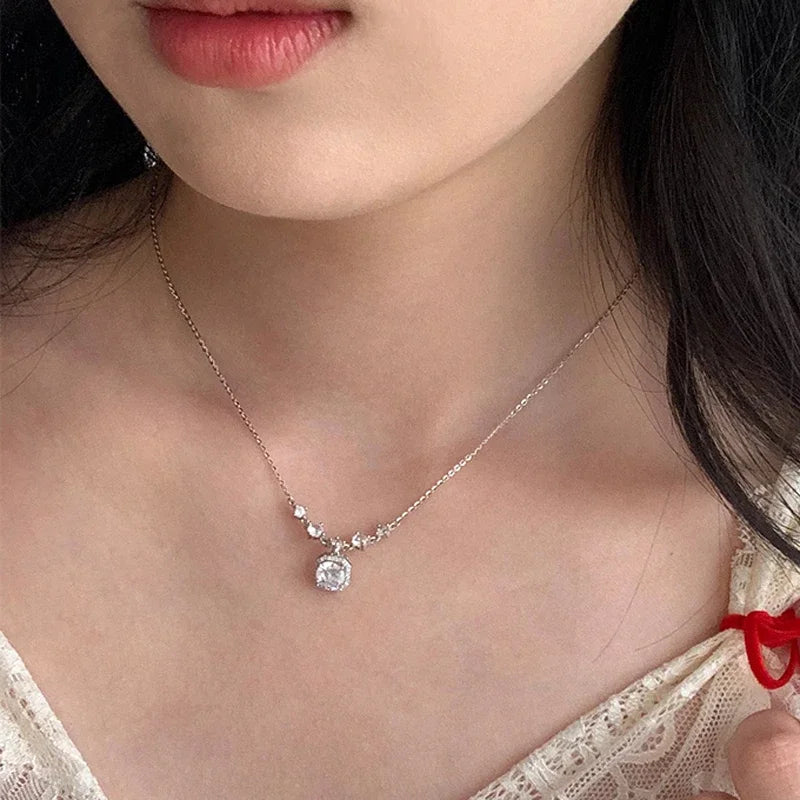 Zircon Pendants Necklaces For Girl Luxury Fine Jewelry Gift Female Wedding Gift Wholesale