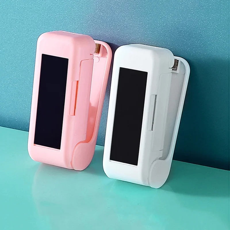 Portable Bag Heat Sealer Plastic Package Storage Bag Clip Mini Sealing Machine Handy Sticker Seal for Food Snack Kitchen Gadgets