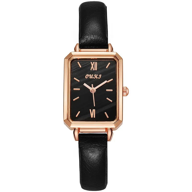Small Square Watch with Rhinestones for Women Simple Casual Fashion Small Green Quartz Watch Ladies Wrist Watches Reloj Mujer