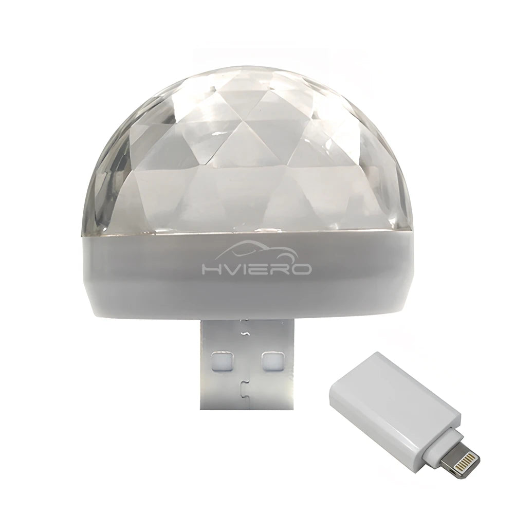 Car DJ RGB Music Sound Colorful LED Mini Mushroom Atmosphere Lights Auto USB-C IOS Holiday Party Karaoke Welcome Decoration 5V