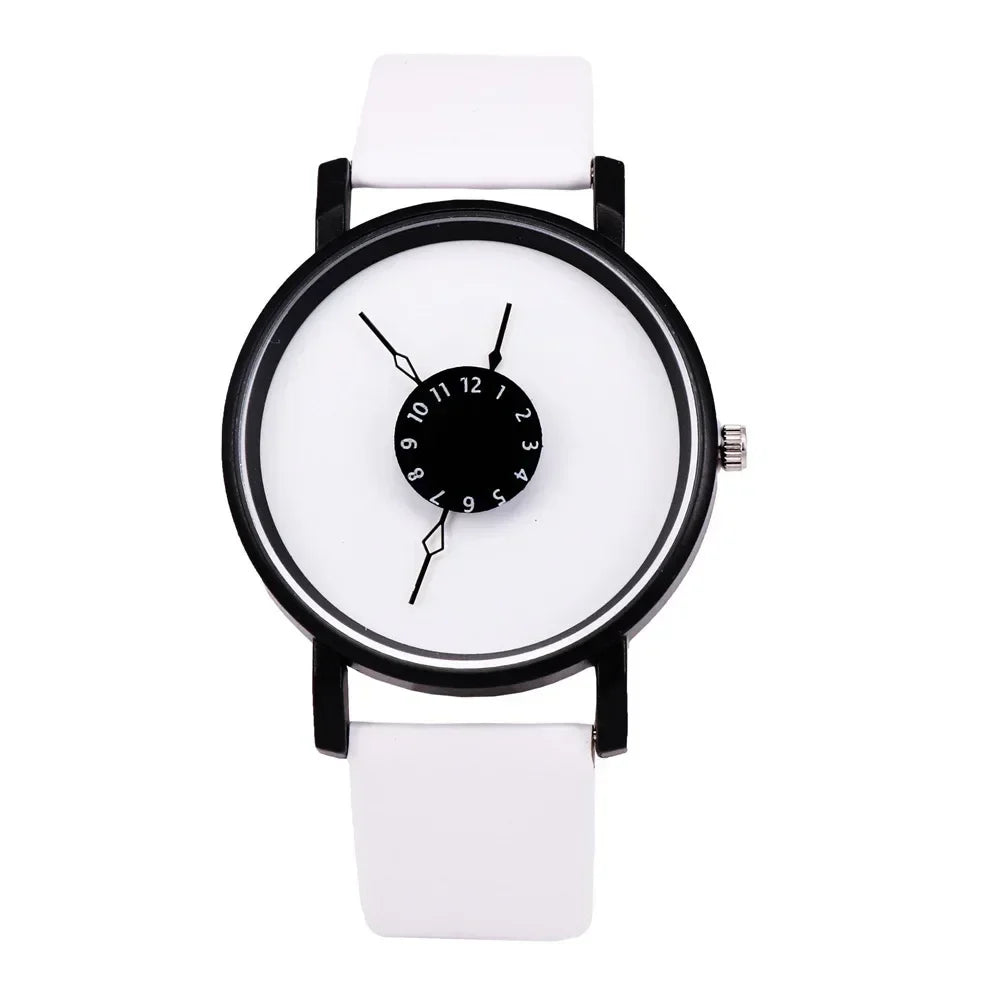 Couple Casual Quartz Watches Leather Band Strap Watch Analog Wrist Watch for Women Men Creative Digital Dial Clock Reloj Mujer