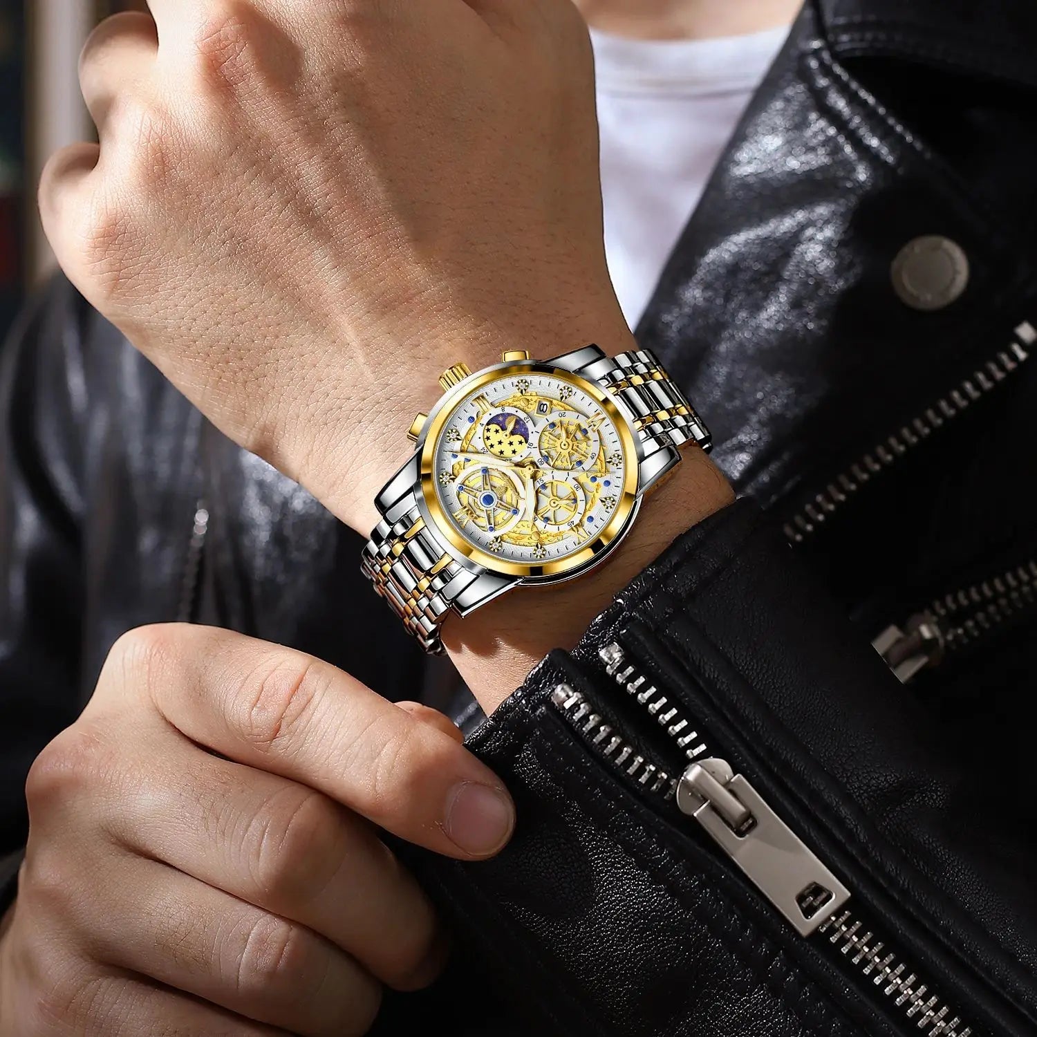 POEDAGAR Luxury Watch For Men Original Waterproof Luminous Date Man Clock Chronograph Stainless Steel Quartz Men's Watches Reloj