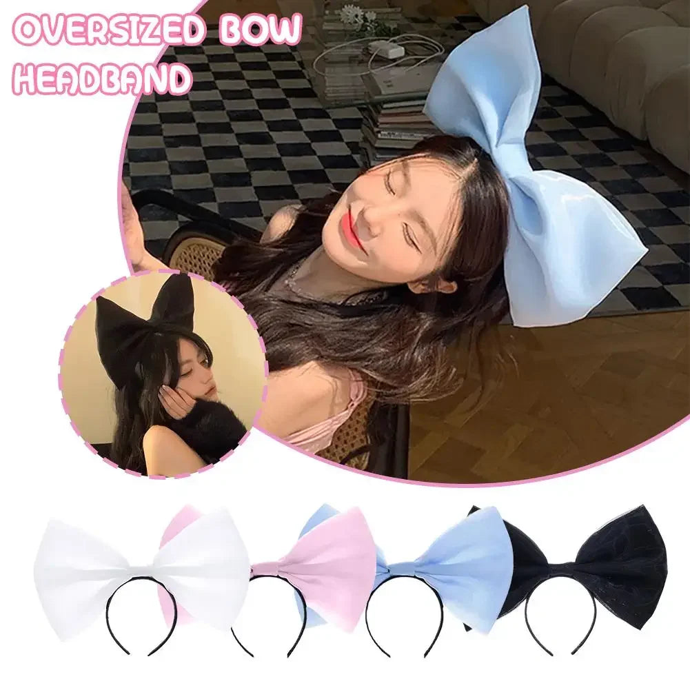 Pink Black big Bow Knot Hairbands Hairpin for Women Girls Hair Accessories Hair Band Ties Headbands for Children Headdress