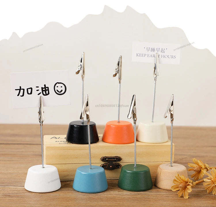 1PC Memo Clip Holders Place Card Stand Metallic Table Number Stand Photo Paper Clamp Romantic Photo Clip Desktop Decoration