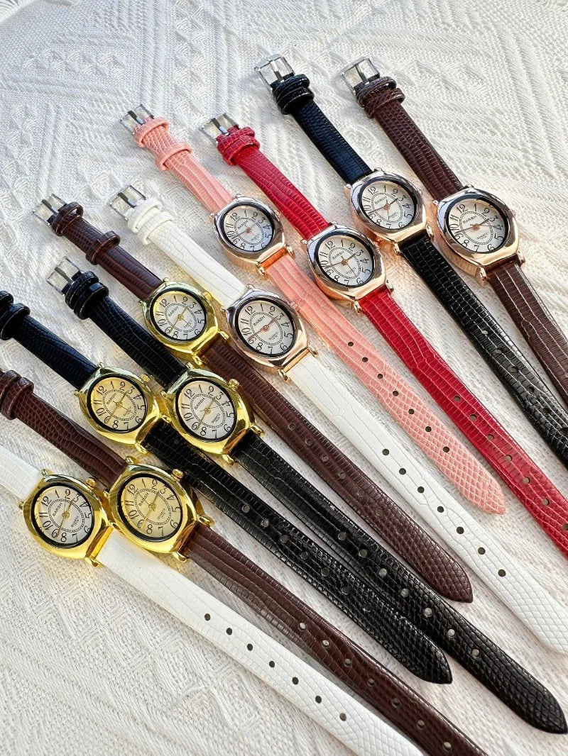 Fashion Oval Dial Women Watches Luxury Leather Strap Retro Ladies Quartz Watch Dropshipping Reloj De Mujer 시계 여성