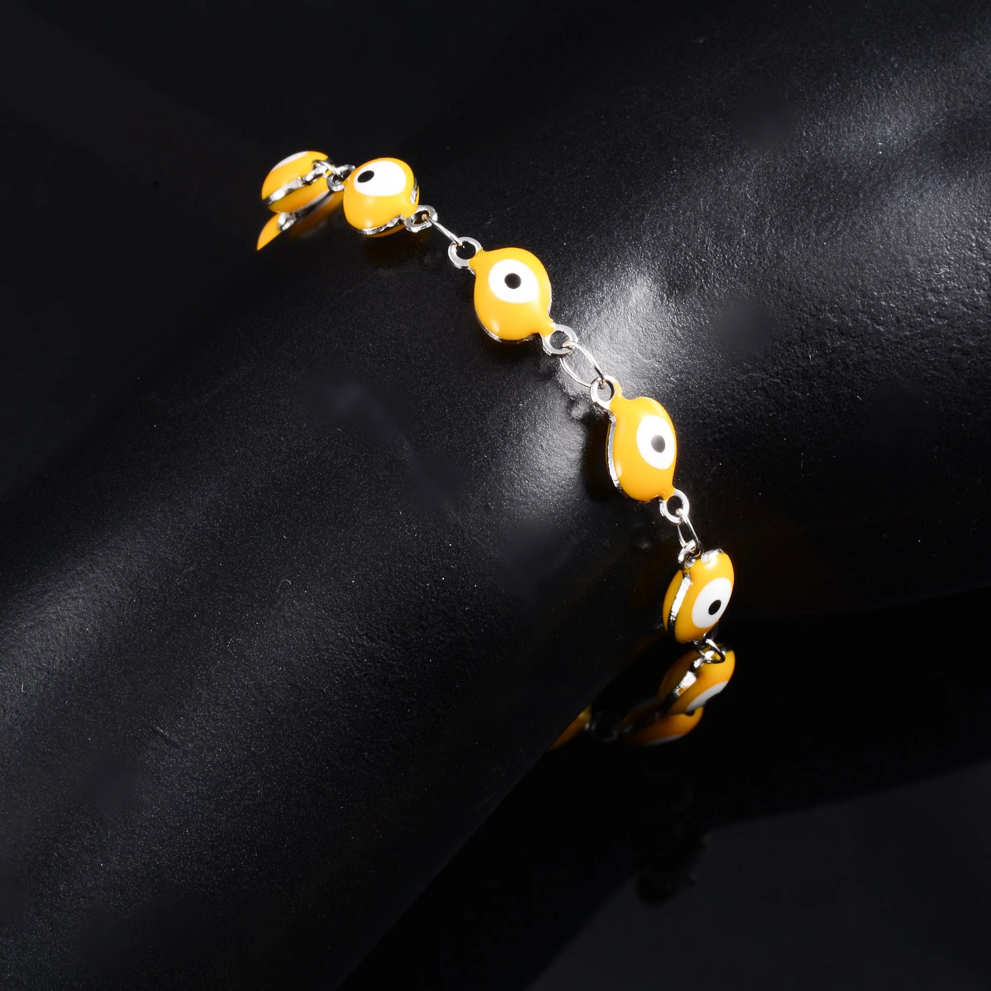 6mm Wide Egg Evil Turkey Eye Chain Stainless Steel Bracelet for Women Girl Ankle Anklet Summer Jewelry Accessories for Hand Foot