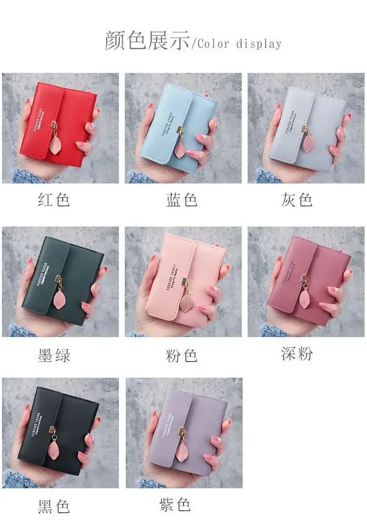 Fashion Short Women Wallets PU Leather Women Luxury Tassels Wallet Hasp Small Wallet Trend Coin Purse Ladies Card Holder Purses