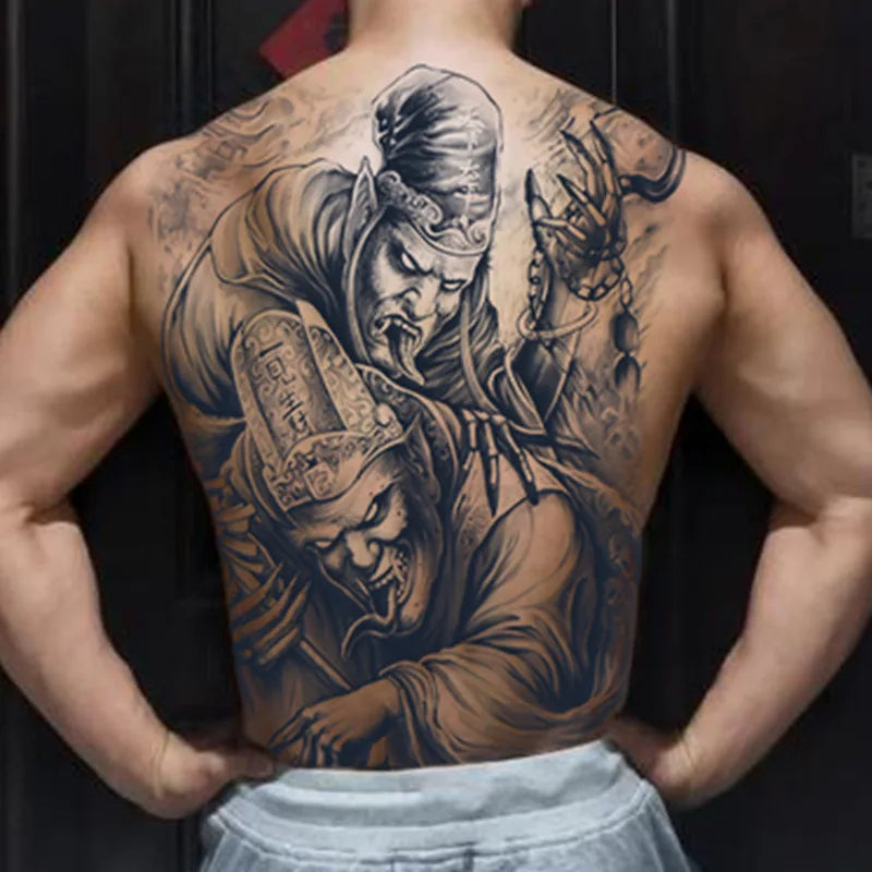 Angel Wings God Tattoo Stickers Realistic Juice Ink Semi Permanent Full Back Body Tattoo Temporary Lasting 2 Weeks Men Adult