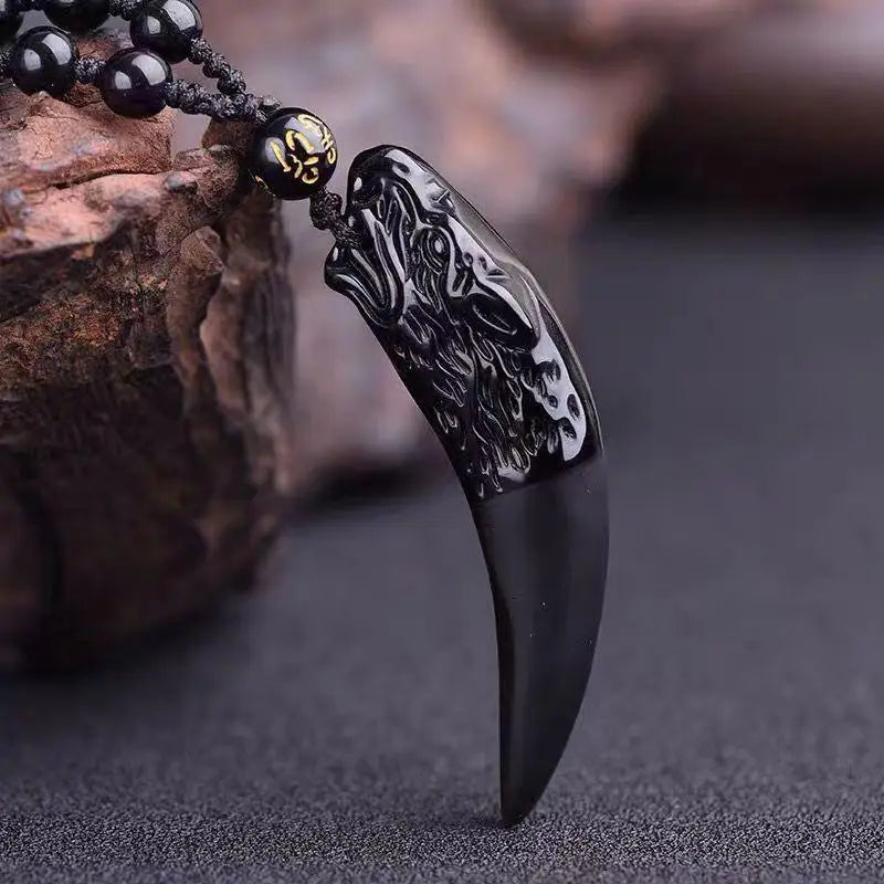 Exquisite Luxury Bamboo Imitation Jade Dragon Column Phoenix Necklace Suitable for Men and Women's Fashionable Charm Jewelry