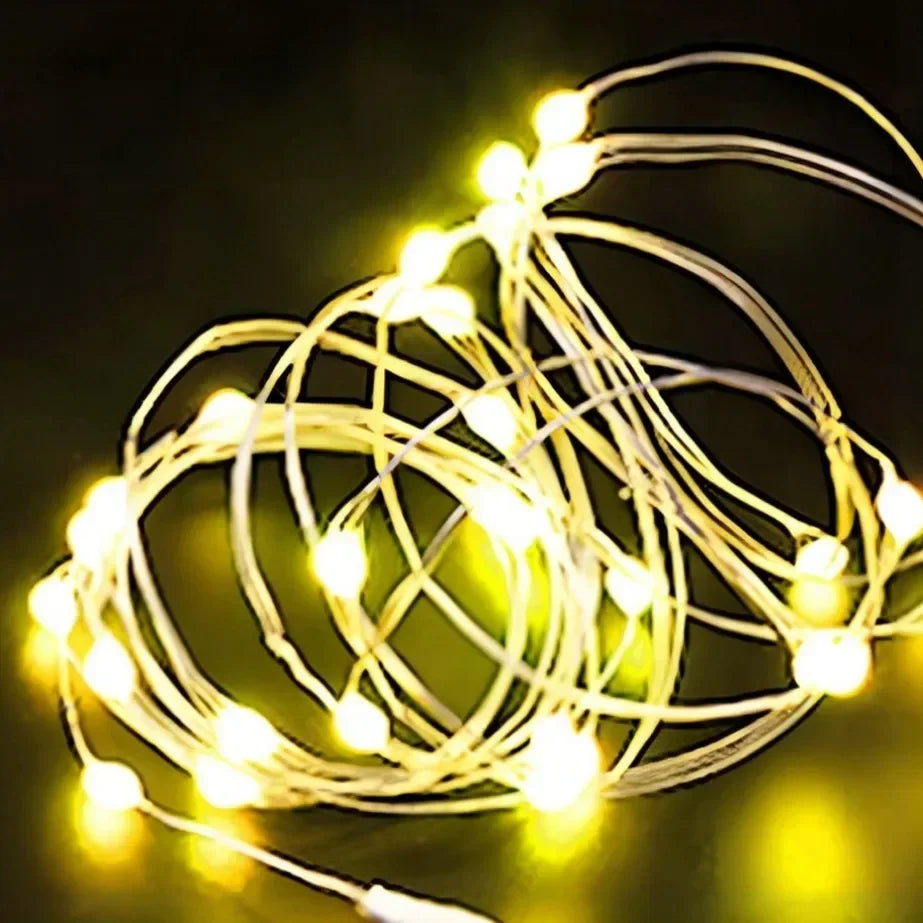 5M Waterproof LED String Lights Copper Wire Fairy Lights Battery Operated DIY Wedding Party Christmas Decoration Lights String