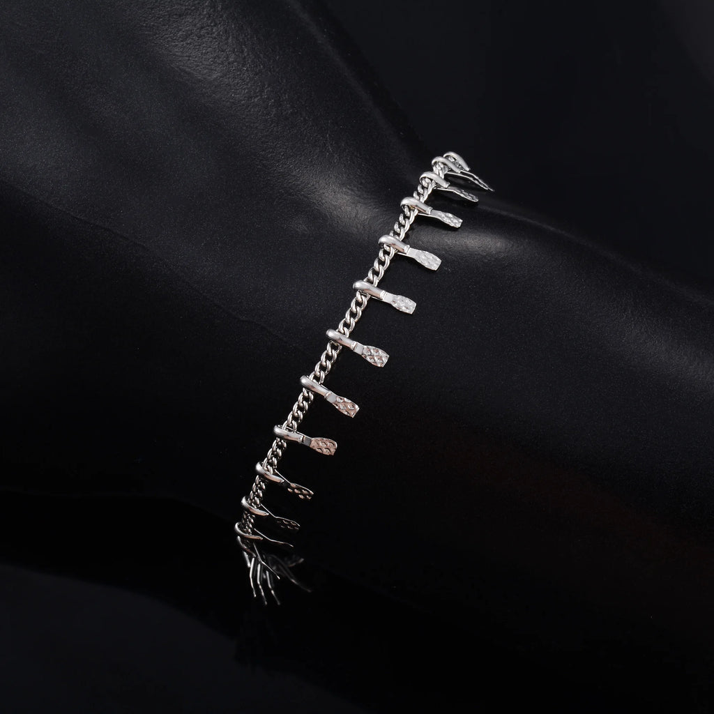 Women Bracelet Embossed Stainless Steel Link Chain for Hand Foot Ankle Anklet Ladies Bangle Girl DIY Jewelry Making Accessories