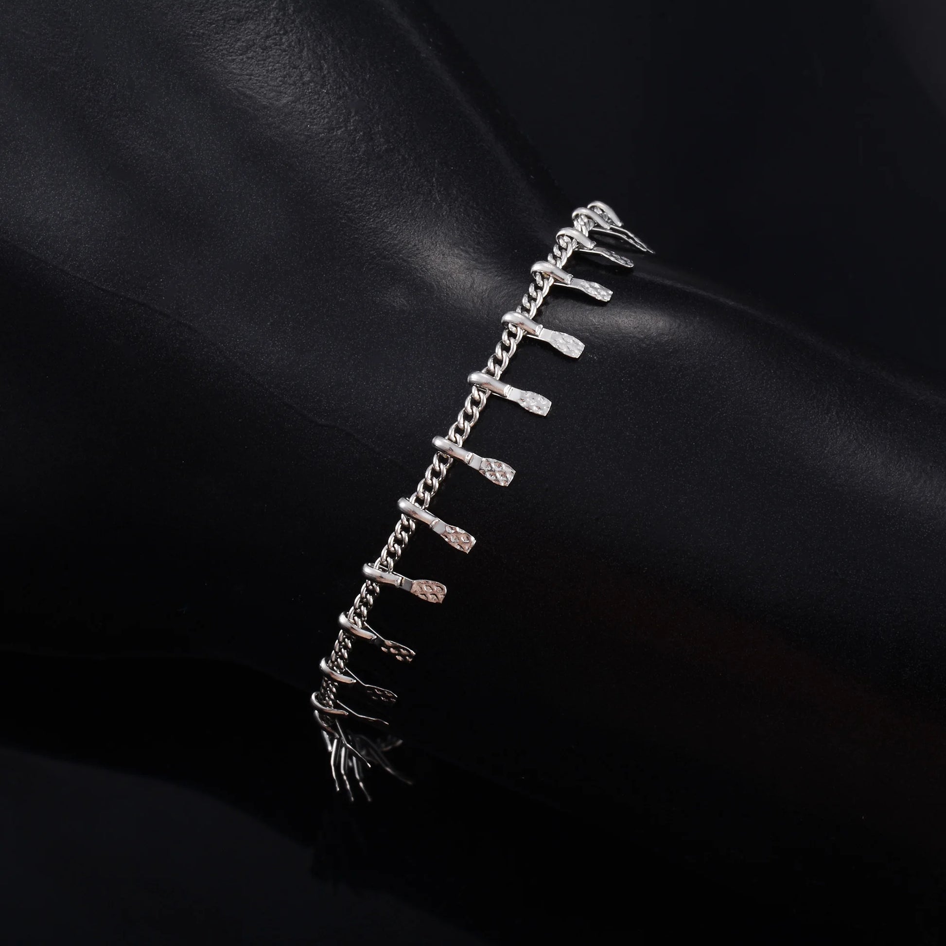 Women Bracelet Embossed Stainless Steel Link Chain for Hand Foot Ankle Anklet Ladies Bangle Girl DIY Jewelry Making Accessories