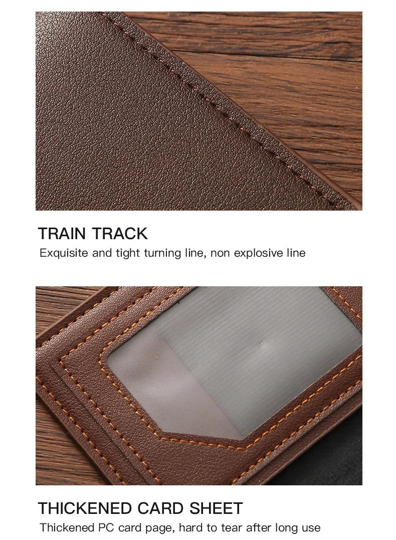 High-quality  Long Wallets for Men Brown Leather Rfid Blocking Bifold Slim Wallet Man Cash Envelope Zipper Coin Pouch  도매