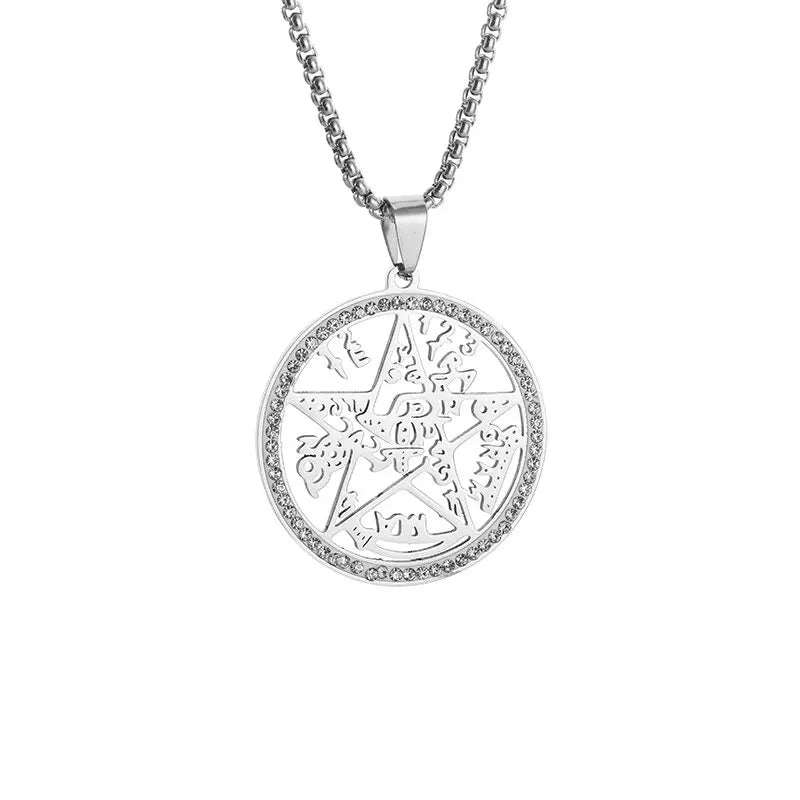 Classic Fashion Necklace Men and Women Hip Hop Punk Letter Micro Inlaid Sliding Pendant Long Necklace