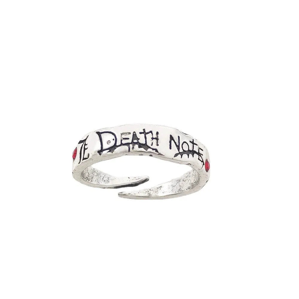 Fashion Anime Death Note Yagami Light Alloy Rings Cosplay For Men Women Adjustable Ring Props Jewelry Accessory Gifts