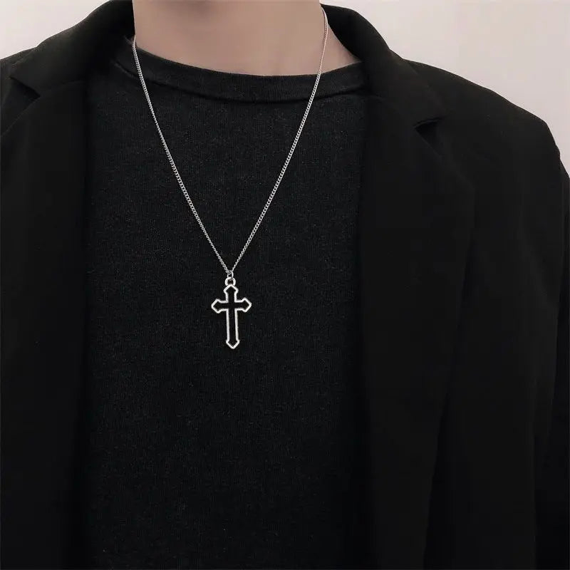 New Cross Pendant Necklace Punk Personality Hip Hop Simple Men's and Women's Retro Necklaces