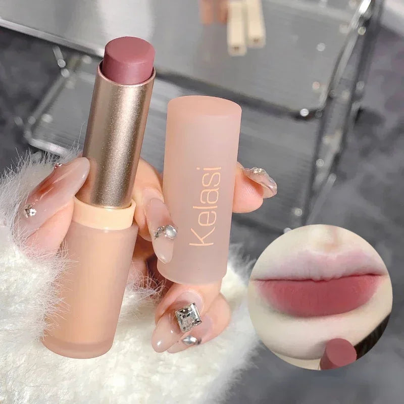 Velvet Matte Lipstick Moisturizing Waterproof Lasting Nude Apricot Lip Tint Non-stick Cup Lip Gloss Lipstick Cosmetics Make Up