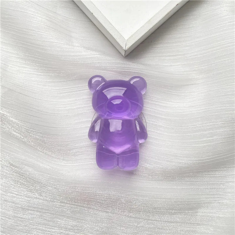 Korea Glitter Bear Cell Phone Holder Grip Tok Bracket for iPhone Samsung Xiaomi Foldable Car Folding Mobile Socket Stand