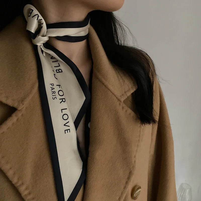 2024 New Luxury Brand Scarf Tarot Women Scarf Bag Hair Skinny Silk Scarves Design Foulard Neckerchief Headband For Ladies