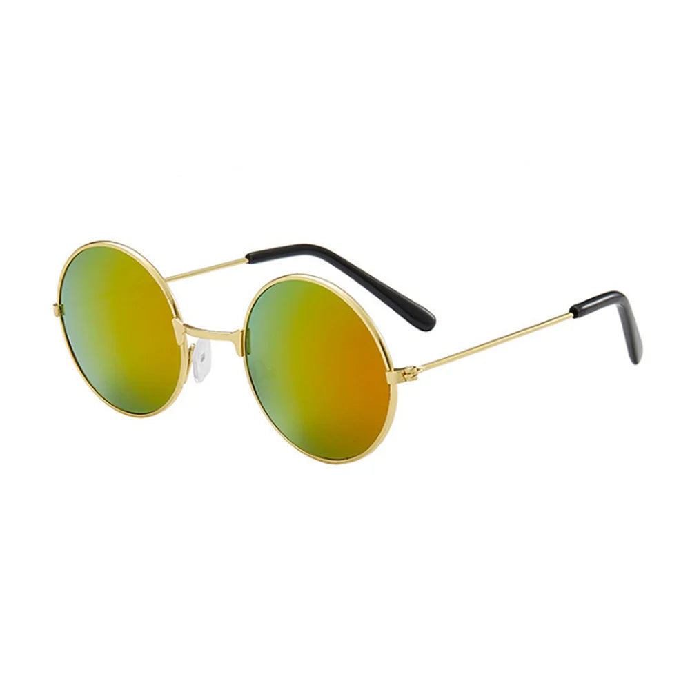 Retro Round Sunglasses For Men Women Metal Hippie Circle Eyeglasses Clear Lens Sun Glasses Goggles Wedding Photo Prop Eyewear