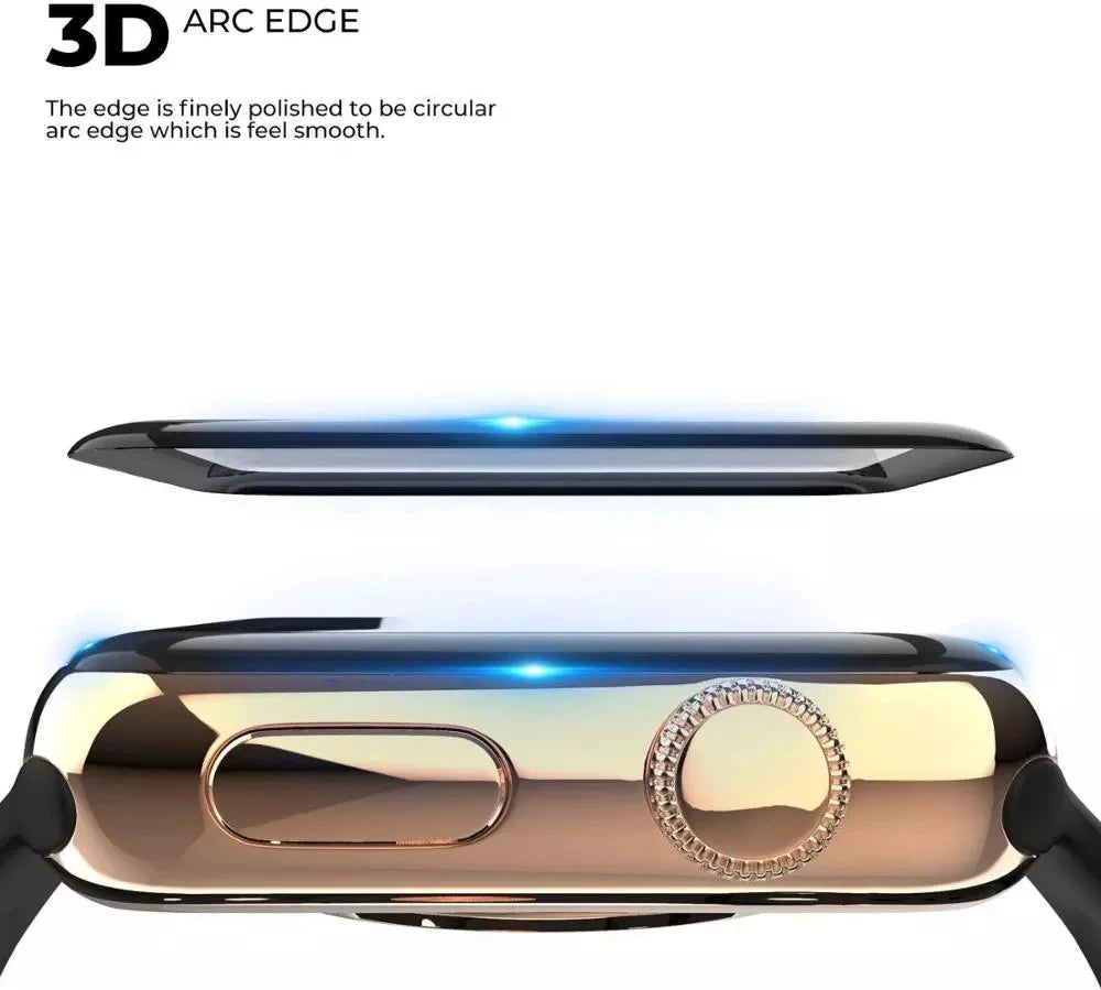 Soft Glass For Apple Watch Screen Protector 49 mm 45 41 44 40 42 38 9D HD Full Film iWatch Series 9 8 7 6 SE 5 4 3 2 Accessories