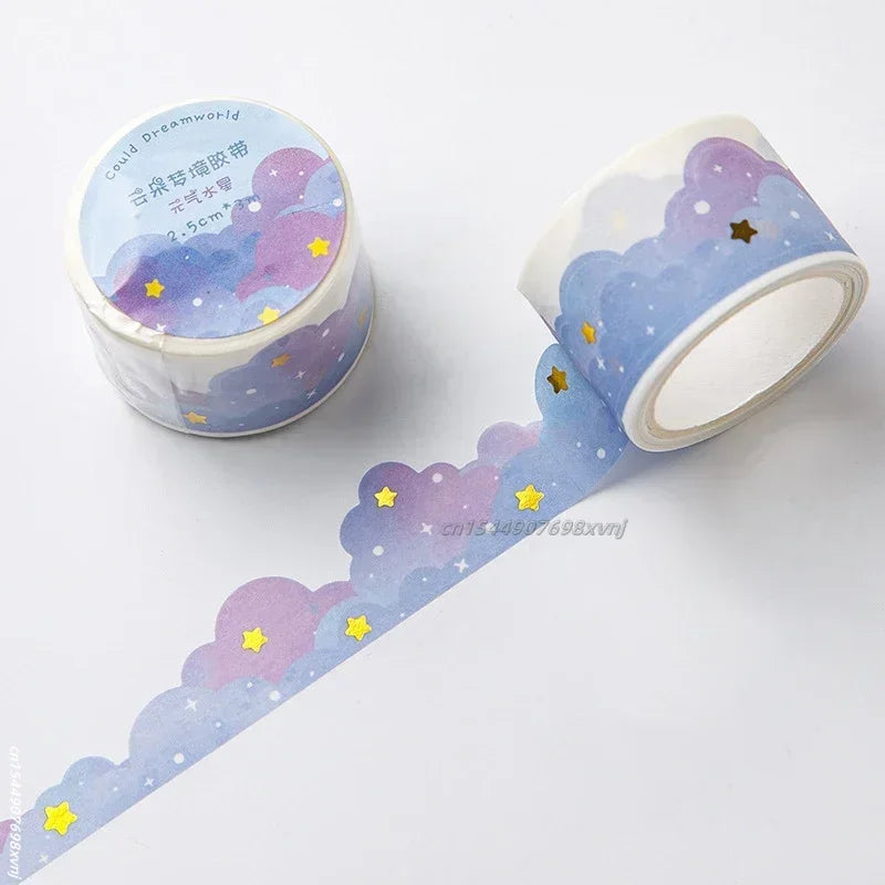 Kawaii Gradient Clouds Washi Tapes DIY Scrapbooking Journal Planner Diary Stickers Cute Masking Tape Korean Stationery Office