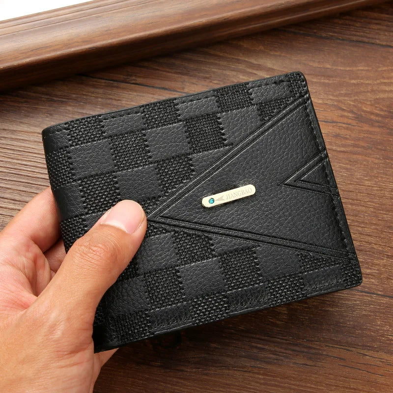 Men's Wallet Short Anti-theft Brush Anti-degaussing Business Wallet Youth Cross Light Luxury Large Capacity Multi-card