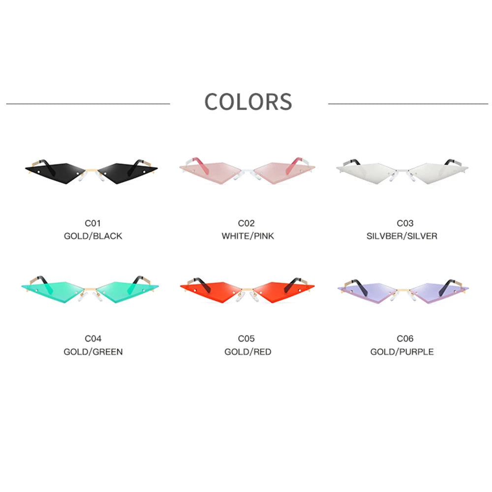 Luxury Fashion Narrow Sunglasses Irregular Diamond Cutting Sunglasses Personality Street Shoot Sun Glasses Female Eyewear UV400