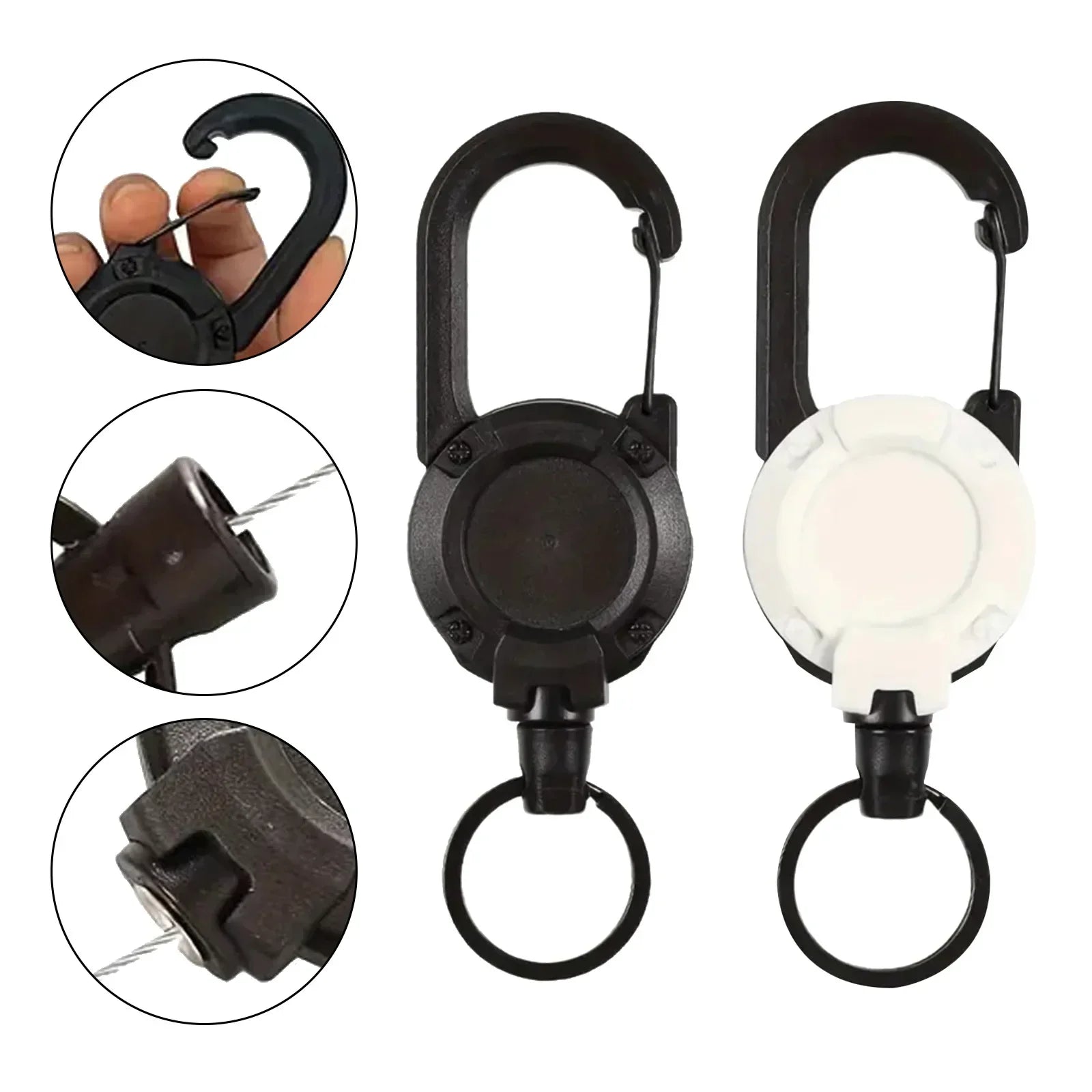 1Pcs Anti-theft Metal Easy-to-pull Buckle Rope Elastic Keychain Sporty Retractable Key Ring Anti Lost Yoyo Ski Pass ID Card