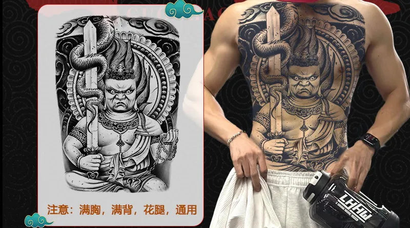Angel Wings God Tattoo Stickers Realistic Juice Ink Semi Permanent Full Back Body Tattoo Temporary Lasting 2 Weeks Men Adult