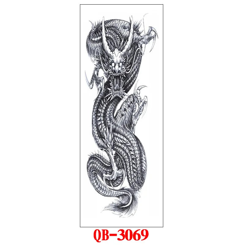 Waterproof Temporary Tattoo Sticker Large Size Tattoo for Men Sleeve Clock Fake Tattoo for Women Girl Full Arm Tattoo Fake