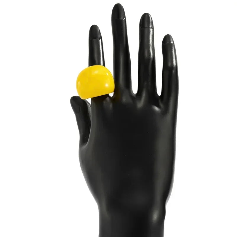 Classic Candy Color Acrylic Ring Exaggerated Geometric Rings Gothic Y2k Jewelry Wholesale Women's Fashion Accessories 반지