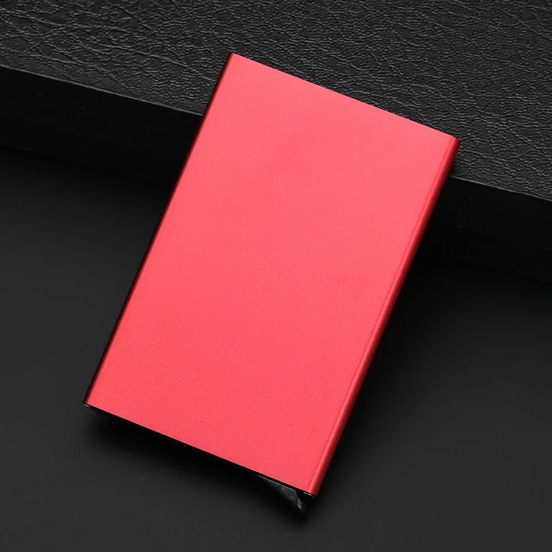 Portable Bank Card Box Anti-theft Brush ID Credit Card Box Simple Business Card Box Aluminum Alloy Card Box Metal Wallets Pocket