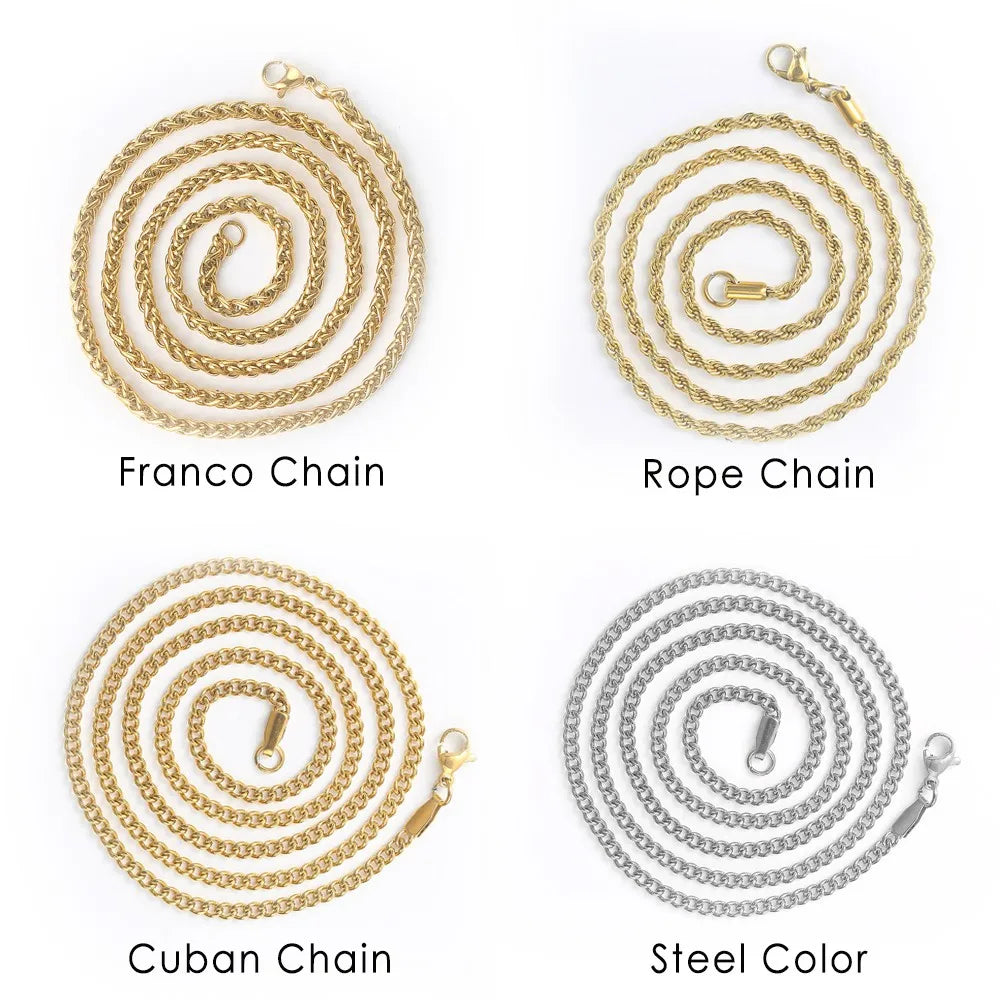Cross Iced Out Pendant Necklace For Men Hip Hop Delicate Gold Color Cuban Rope Rapper Homme Chain on Neck Accessories OHP145